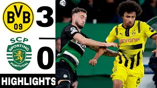 Borussia DORTMUND vs SPORTING CP 3-0  || Uefa Champions League | Highlights \u0026 Goals 2025