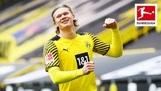 Erling Haaland Scores A Brace & Celebrates 3rd Place With Dortmund