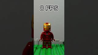 8 FPS VS 15 FPS VS 24 FPS LEGO Stop Motion 😮 Iron Man #shorts