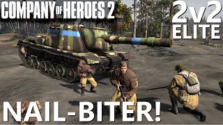 CoH2: AN ABSOLUTE NAIL-BITER!!! Elite 2v2 Hans, Kimbo vs Isildur, CN (Company of Heroes 2)