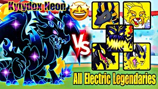 Kytydox Neon Skin VS All Electric Legendaries 👑 Battle 🤩🔥 In Dynamons World