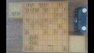 第34回一手20秒将棋５番勝負第3局（後手、手前）四段　東畑直希（居飛車～左美濃）対　五段　門屋良和（四間飛車～角交換～高美濃）令和5年9月14日（木）宇都宮市　JapanesChess　SYOUG