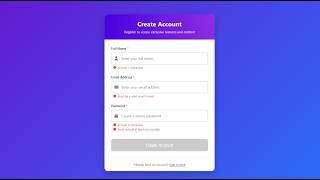 Form Validation Using JavaScript with Error Highlighting