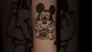 Blushing🥰#Happy😍Mickey mouse 🐭mehndi#short#tattoo #trending#viral#henna#shorts#satisfying#easy