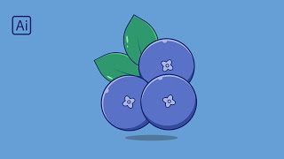 How to Draw Blueberry (Beginner) illustration -Adobe Illustrator Tutorial