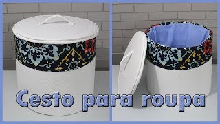 CESTO DE PAPELÃO PARA ROUPA SUJA, DIY CESTO.