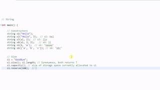 C++ String #1: Constructor and Size