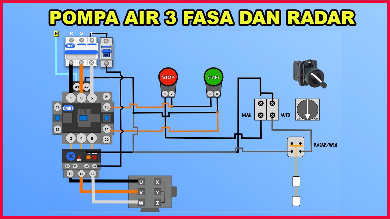 CARA MERAKIT POMPA AIR MOTOR 3 FASA DAN RADAR - YouTube