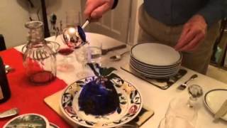 Christmas pudding flamed in brandy