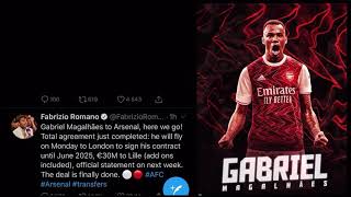 WELCOME TO ARSENAL GABRIEL MAGALHAES!!! CONFIRMED TRANSFER!