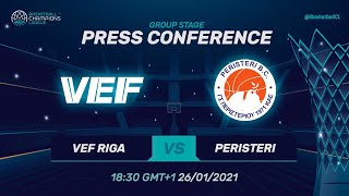VEF Riga v Peristeri - Press Conference | Basketball Champions League 2020/21