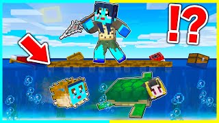 魚の力を使って海でチート逃走中！ママから逃げろ🔥【まいくら / マインクラフト】