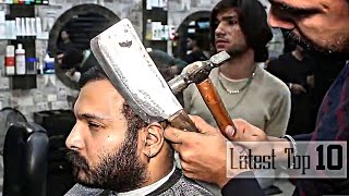 10 Craziest Barbers in the World | Crazy haircut with Axe, Pistol & Chainsaw Machine