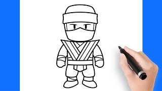 Como dibujar Ninja Kai de Stumble Guys