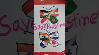 Save Palestine Support Country Flag Drawing🇵🇸🇧🇩🇱🇧🇲🇨 #shorts #palestine #viralvideo #viralshort