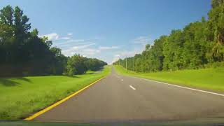 Driving on US 19 from Monticello, Florida to Perry, Florida