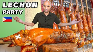 MANILA LECHON PARTY 🇵🇭 Filipino Street Food Tour in La Loma, Philippines