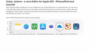 Jedona a java editor for iPad