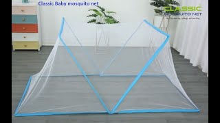 Classic baby mosquito net- Folding mosquito net (Size 130 X 65 X 50 cms for Babies 0-24 Month)