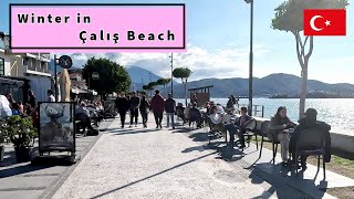 Çalış Beach Walk in January 🌊 | Winter Tour of Fethiye, Turkey