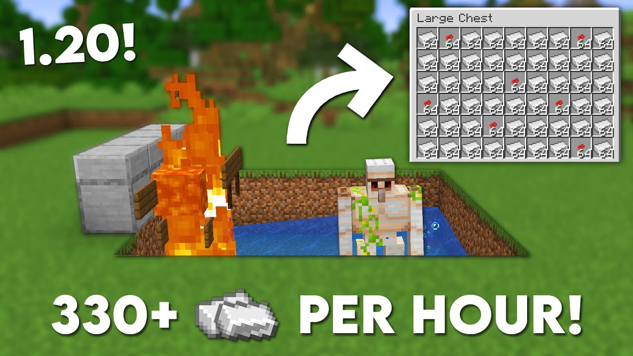 Minecraft 1.20 Easy IRON Farm Tutorial - 330+ Per Hour - YouTube