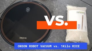 Onson Robot Vacuum Challenge vs 1 kilo of Rice