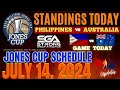 WILLIAM JONES CUP STANDINGS TODAY JULY 14, 2024 🏀 GAME SCHEDULE | STRONG GROUP PH vs AUSTRALIA 🇵🇭 🇦🇺