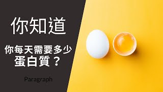 馬上知道你每天需要吃多少蛋白質/哪些人需要額外補充蛋白質？(蛋白質系列1)