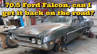 70.5 Ford Falcon barnfind time for drum brakes, patch panel, and fuel system. #barnfind #ford