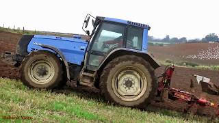 Ploughing with Valtra 8050 on the Slopes.