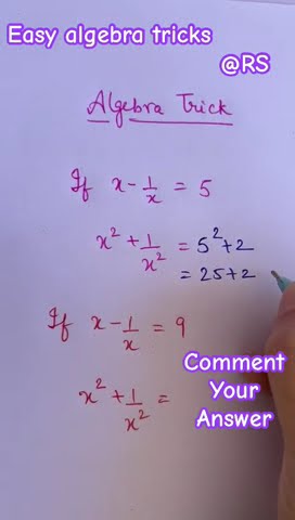 Easy Algebra Tricks Maths Shorts Viral Trending Ytshorts Ytmath