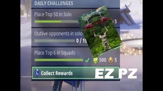 Fortnite Battle Royale Daily Challenge How To Place Top 25 Solo - quickest easiest way to do the place to
