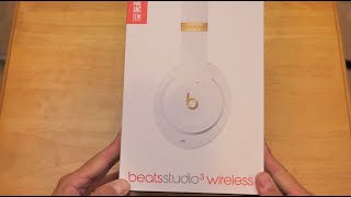 Beats Studio 3 Wireless Headphones UNBOXING - Active Noise Canceling - White and Gold Version