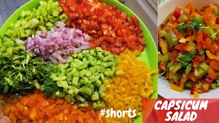 Capsicum Salad | Bell Pepper Salad 🥗 | Healthy Recipe |Quick Recipe | #salad #YouTubeShorts #Shorts