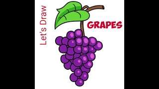 How to draw a grapes happily
