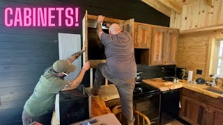 live edge counters & cabinets in my rustic mountain cabin