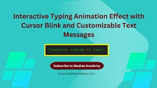 ⏳ Typing Animation with HTML, CSS & JavaScript | Create a Realistic Typewriter Effect 🖥️✨