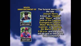 Joseph Henry ~ Short Obituary