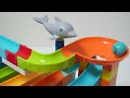 satisfying building blocks marble run asmr very popular a block coaster full of cute sea creatures