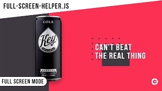 Full Screen Mode | Use full-screen-helper.js | CSS - JavaScript Tutorial 2019