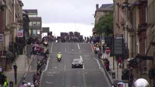 British road race Andy Fenn and Ian Stannard in a breakaway coming down West George Street