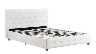 Amazon Price Drop! DHP Dakota Faux Leather Upholstered Bed, White, Queen Save $131!