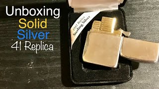 Unboxing Solid Silver Zippo 23 High Polish 1941 Replica