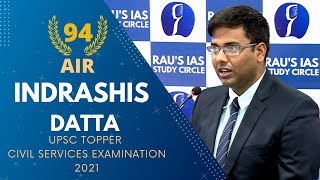 INDRASHIS DATTA, AIR 94 UPSC CSE 2021 | IAS Topper Mock Interview | Rau's IAS