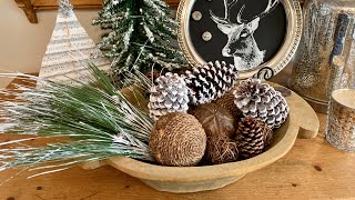 How to make “snowy” pine cones using spray adhesive and coarse Kosher salt