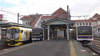 【4K】JR内房線 館山駅にて(255系東芝GTO-VVVF車、E257系、209系)