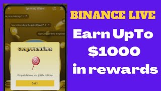 Binance Live : Earn upto $1000 in Rewards by Watching Videos