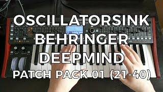 Behringer DeepMind - Free Patch Pack 1 (Patches 21-40)