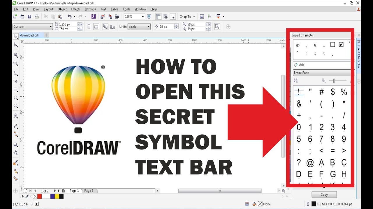 How To Insert Special Characters In Coreldraw - YouTube