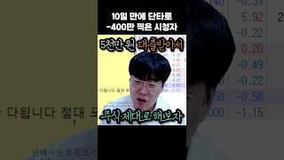 10일 만에 단타로 400만 원 날린 시청자